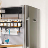 2-Piece: Magnetic Spice Racks for Refrigerator with Paper Towel Holder