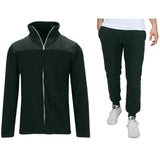 2-Piece: Men's Polar Fleece Sweater Jacket & Jogger Sweatpants Set