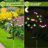 2-Piece: Outdoor Solar Light Cherry Blossom Flower Landscape Light