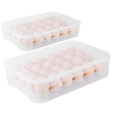 2-Piece: Plastic Egg Holder Stackable Egg Storage Box