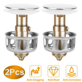 2-Piece: Pop Up Sink Drain Plugs