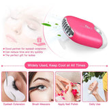 2-Piece: Rechargeable Handheld Mini Eyelash Fan