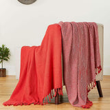 2-Piece Set: 100% Cotton Hand Twisted Throw Blanket 50" X 60"