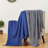 2-Piece Set: 100% Cotton Hand Twisted Throw Blanket 50" X 60"