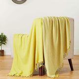 2-Piece Set: 100% Cotton Hand Twisted Throw Blanket 50" X 60"