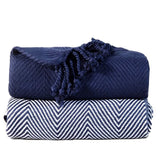 2-Piece Set: 100% Cotton Hand Twisted Throw Blanket 50" X 60"