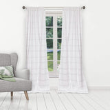 2-Piece Set: 100% Cotton Striped Pole Top Window Curtain Panel Pair