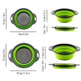 2-Piece Set: Circular Blue Suit Foldable Silicone Kitchen Drop Funnel