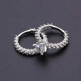 2-Piece Set: Fashionable Engagement Rings Adorned with Full Rhinestones