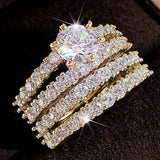 2-Piece Set: Gold Inlays with Zirconia Rings