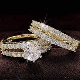 2-Piece Set: Gold Inlays with Zirconia Rings
