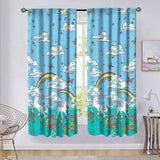 2-Piece Set: Kidz Mix Rainbow Unicorn Window Panel Pair