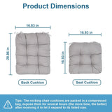 2-Piece Set: Rocking Chair Cushion with Non-Slip Ties Polyester Fiber Filling