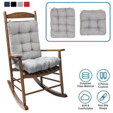 2-Piece Set: Rocking Chair Cushion with Non-Slip Ties Polyester Fiber Filling
