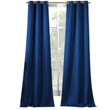 2-Piece Set: Solid Blackout Thermal Grommet Window Curtain Pair Panel