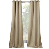 2-Piece Set: Solid Blackout Thermal Grommet Window Curtain Pair Panel