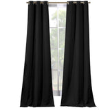 2-Piece Set: Solid Blackout Thermal Grommet Window Curtain Pair Panel