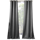 2-Piece Set: Solid Blackout Thermal Grommet Window Curtain Pair Panel