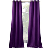 2-Piece Set: Solid Blackout Thermal Grommet Window Curtain Pair Panel
