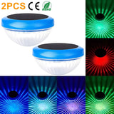 2-Piece: Solar Powered LED Pool Light Gradient Multicolor Changing