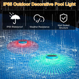2-Piece: Solar Powered LED Pool Light Gradient Multicolor Changing