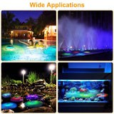 2-Piece: Solar Powered LED Pool Light Gradient Multicolor Changing