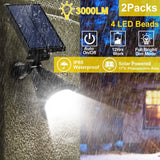 2-Piece: Solar Spotlight Outdoor Dusk Waterproof