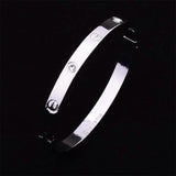 2-Piece: Women's Stainless Steel Zircon Inlay Bracelet