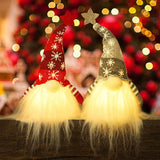 2-Pieces: 11" Lighted Christmas Gnome Santa