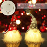 2-Pieces: 11" Lighted Christmas Gnome Santa