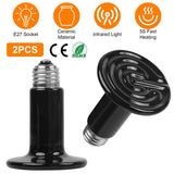 2-Pieces: 150W Infrared Reptile Heat Lamp No Light Emitting