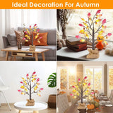 2-Pieces: 2FT Artificial Lighted Maple Tree with 24-Pieces Warm White LED Beads