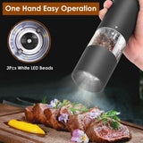 2-Pieces: Electric Salt and Pepper Grinder Battery Powered with Adjustable Coarseness