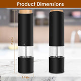 2-Pieces: Electric Salt and Pepper Grinder Battery Powered with Adjustable Coarseness