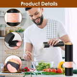 2-Pieces: Electric Salt and Pepper Grinder Battery Powered with Adjustable Coarseness