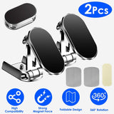 2-Pieces: Foldable Magnetic Car Phone Holder