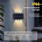 2-Pieces: Outdoor Wall Light Solar Waterproof LED Light