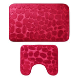 2-Pieces Set: Bathroom Rugs Luxury Flannel Non-Slip