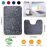 2-Pieces Set: Bathroom Rugs Luxury Flannel Non-Slip