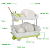 2-Tier Dish Drying Rack Cutlery Drainer