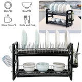 2-Tier Dish Drying Rack Drainboard Set
