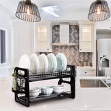 2-Tier Dish Drying Rack Drainboard Set