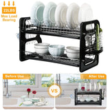 2-Tier Dish Drying Rack Drainboard Set