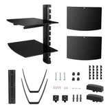2 Tier Dual Glass Shelf Wall Mount