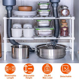 2-Tier Under Sink Organizer Retractable Space Saving Storage