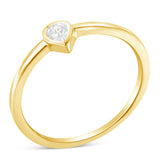 14K Yellow Gold Plated .925 Sterling Silver 1/20 Carat Diamond Teardrop Pear-Shaped Miracle Set Petite Fashion Ring (J-K Color, I1-I2 Clarity) - Size 6