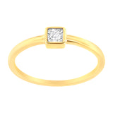 14K Yellow Gold Plated .925 Sterling Silver 1/20 cttw Miracle Set Diamond Promise Ring (J-K Color, I1-I2 Clarity) - Size 6