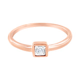 14K Rose Gold Plated .925 Sterling Silver 1/20 cttw Miracle Set Diamond Promise Ring (J-K Color, I1-I2 Clarity) - Size 6