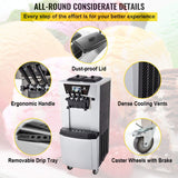 20-30L/H 2450W Commercial Soft Serve Ice Cream Machine Maker (SAK17494)