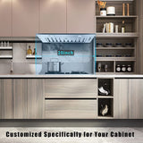 20" Built-In/Insert Range Hood 600CFM Kitchen Vent LEDs Convertible Fan Sliver